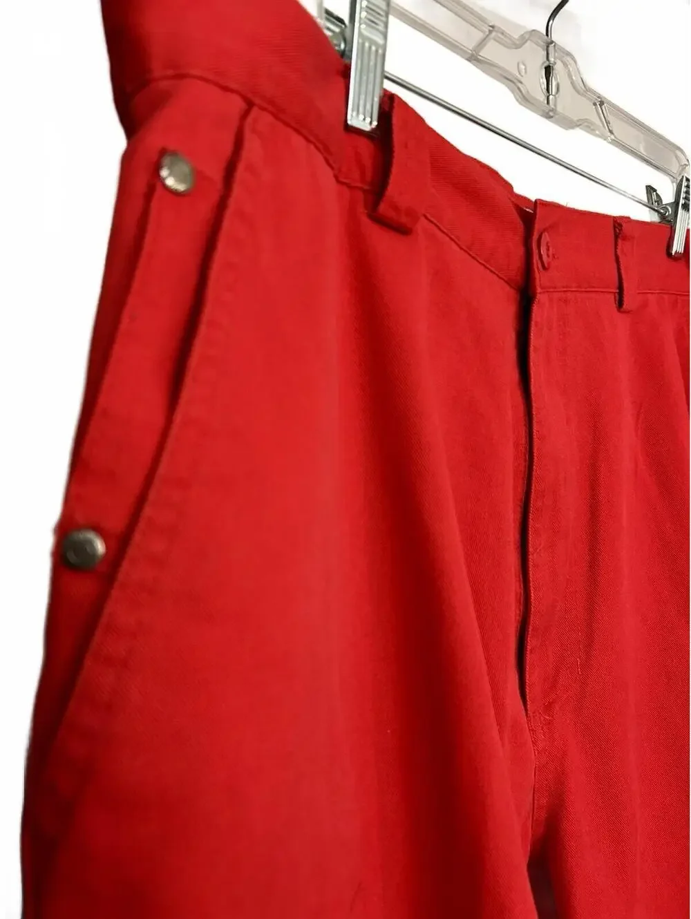 BTL Men's Red Size 40 Cargo Shorts Cotton Blend Button Pockets Utility Workwear